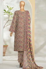 Bin Saeed Stitched 3 Piece Exclusive Printed Lawn Vol-01 Suit-LSM-2674 SKIN
