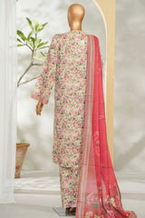 Bin Saeed Stitched 3 Piece Exclusive Printed Lawn Vol-01 Suit-LSM-2675 SKIN