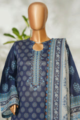 Bin Saeed Stitched 3 Piece Exclusive Printed Lawn Vol-01 Suit-LSM-2679 BLUE