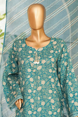 Bin Saeed Stitched 3 Piece Exclusive Printed Lawn Vol-01 Suit-LSM-2691 GREEN