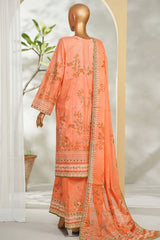 Bin Saeed Stitched 3 Piece Exclusive Printed Lawn Vol-01 Suit-LSM-2692 PEACH