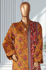 Bin Saeed Stitched 3 Piece Exclusive Printed Lawn Vol-02 Suit-LSM-2717-Mustard