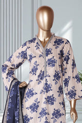 Bin Saeed Stitched 3 Piece Exclusive Printed Lawn Vol-02 Suit-LSM-2718-White