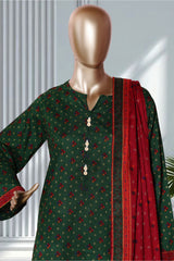 Bin Saeed Stitched 3 Piece Exclusive Printed Lawn Vol-02 Suit-LSM-2719-Green