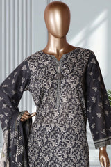 Bin Saeed Stitched 3 Piece Exclusive Printed Lawn Vol-02 Suit-LSM-2721-Black
