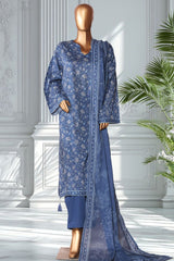 Bin Saeed Stitched 3 Piece Exclusive Printed Lawn Vol-02 Suit-LSM-2727-Blue