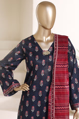Bin Saeed Stitched 3 Piece Exclusive Printed Lawn Vol-02 Suit-LSM-2770-BLACK