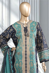 Bin Saeed Stitched 3 Piece Exclusive Printed Lawn Vol-02 Suit-LSM-2794-BLUE