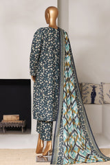 Bin Saeed Stitched 3 Piece Exclusive Printed Lawn Vol-03 Suit-LSM-2795-BLACK