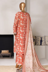 Bin Saeed Stitched 3 Piece Exclusive Printed Lawn Vol-03 Suit-LSM-2800-PINK