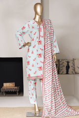 Bin Saeed Stitched 3 Piece Exclusive Printed Lawn Vol-03 Suit-LSM-2801-FROZI