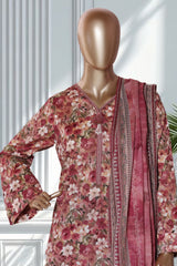 Bin Saeed Stitched 3 Piece Exclusive Printed Lawn Vol-02 Suit-LSM-2827-PINK