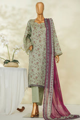 Bin Saeed Stitched 3 Piece Exclusive Printed Lawn Vol-04 Suit-LSM-2832-SKIN