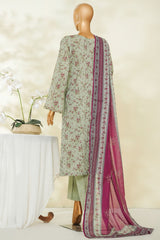 Bin Saeed Stitched 3 Piece Exclusive Printed Lawn Vol-04 Suit-LSM-2832-SKIN