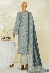 Bin Saeed Stitched 3 Piece Exclusive Printed Lawn Vol-04 Suit-LSM-2833-GREY
