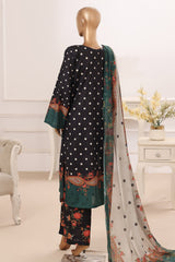 Bin Saeed Stitched 3 Piece Luxury Printed Lawn Vol-05 Suit-LSM-2835-BLACK