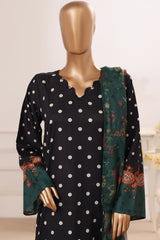 Bin Saeed Stitched 3 Piece Luxury Printed Lawn Vol-05 Suit-LSM-2835-BLACK