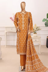 Bin Saeed Stitched 3 Piece Luxury Printed Lawn Vol-05 Suit-LSM-2836-MUSTARD