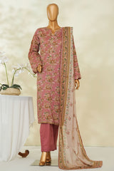 Bin Saeed Stitched 3 Piece Exclusive Printed Lawn Vol-04 Suit-LSM-2838-PINK