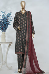 Bin Saeed Stitched 3 Piece Luxury Printed Lawn Vol-05 Suit-LSM-2849-GREY