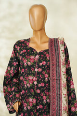 Bin Saeed Stitched 3 Piece Exclusive Printed Lawn Vol-04 Suit-LSM-2851-BLACK