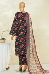 Bin Saeed Stitched 3 Piece Exclusive Printed Lawn Vol-04 Suit-LSM-2851-BLACK