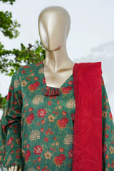 Bin Saeed Stitched 3 Piece Exclusive Printed Lawn Vol-07 Suit-LSM-2856- GREEN