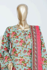 Bin Saeed Stitched 3 Piece Exclusive Printed Lawn Vol-06 Suit-LSM-2861- FEROZI