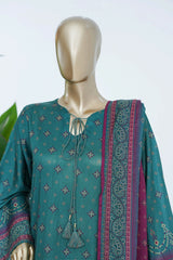 Bin Saeed Stitched 3 Piece Exclusive Printed Lawn Vol-07 Suit-LSM-2871-C.GREEN