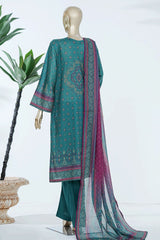 Bin Saeed Stitched 3 Piece Exclusive Printed Lawn Vol-07 Suit-LSM-2871-C.GREEN