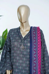 Bin Saeed Stitched 3 Piece Exclusive Printed Lawn Vol-07 Suit-LSM-2873-GREY
