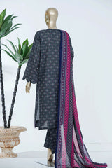 Bin Saeed Stitched 3 Piece Exclusive Printed Lawn Vol-07 Suit-LSM-2873-GREY
