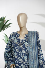 Bin Saeed Stitched 3 Piece Exclusive Printed Lawn Vol-08 Suit-LSM-2884-Blue