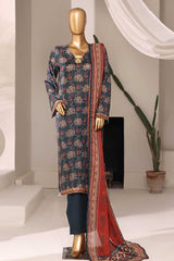 Bin Saeed Stitched 3 Piece Exclusive Printed Lawn Vol-10 Suit-LSM-2886-GREEN