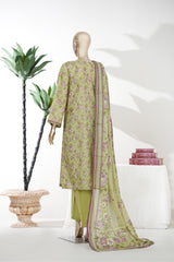 Bin Saeed Stitched 3 Piece Exclusive Printed Lawn Vol-08 Suit-LSM-2887-Pista