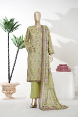 Bin Saeed Stitched 3 Piece Exclusive Printed Lawn Vol-08 Suit-LSM-2887-Pista