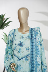 Bin Saeed Stitched 3 Piece Exclusive Printed Lawn Vol-08 Suit-LSM-2889-Ferozi