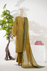 Bin Saeed Stitched 3 Piece Exclusive Printed Lawn Vol-08 Suit-LSM-2891-Mehndi