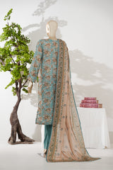 Bin Saeed Stitched 3 Piece Exclusive Printed Lawn Vol-08 Suit-LSM-2895-Ferozi