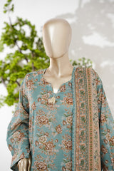 Bin Saeed Stitched 3 Piece Exclusive Printed Lawn Vol-08 Suit-LSM-2895-Ferozi