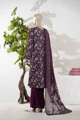 Bin Saeed Stitched 3 Piece Exclusive Printed Lawn Vol-08 Suit-LSM-2897-Purple