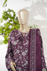 Bin Saeed Stitched 3 Piece Exclusive Printed Lawn Vol-08 Suit-LSM-2897-Purple