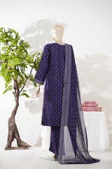 Bin Saeed Stitched 3 Piece Exclusive Printed Lawn Vol-08 Suit-LSM-2898-Purple