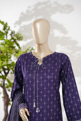 Bin Saeed Stitched 3 Piece Exclusive Printed Lawn Vol-08 Suit-LSM-2898-Purple