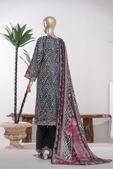 Bin Saeed Stitched 3 Piece Exclusive Printed Lawn Vol-09 Suit-LSM-2905-Black