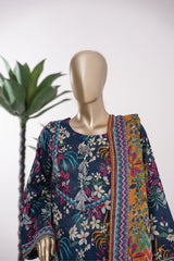Bin Saeed Stitched 3 Piece Exclusive Printed Lawn Vol-09 Suit-LSM-2913-Blue