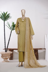 Bin Saeed Stitched 3 Piece Exclusive Printed Lawn Vol-09 Suit-LSM-2916-Pista
