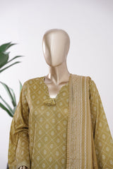 Bin Saeed Stitched 3 Piece Exclusive Printed Lawn Vol-09 Suit-LSM-2916-Pista