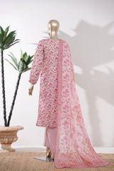 Bin Saeed Stitched 3 Piece Exclusive Printed Lawn Vol-09 Suit-LSM-2918-Pink