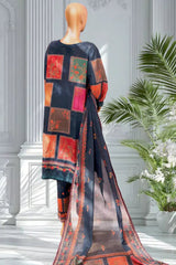 Bin Saeed Stitched 3 Piece Exclusive Printed Lawn Vol-10 Suit-LSM-2956-Black